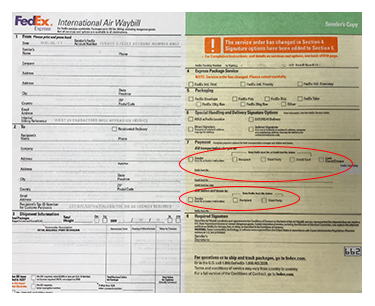 Printable Fedex Domestic Air Waybill