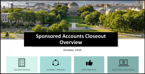 Title Page of Sponsored Account Closeout Process